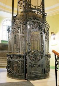 Photograph of steam powered elevator.